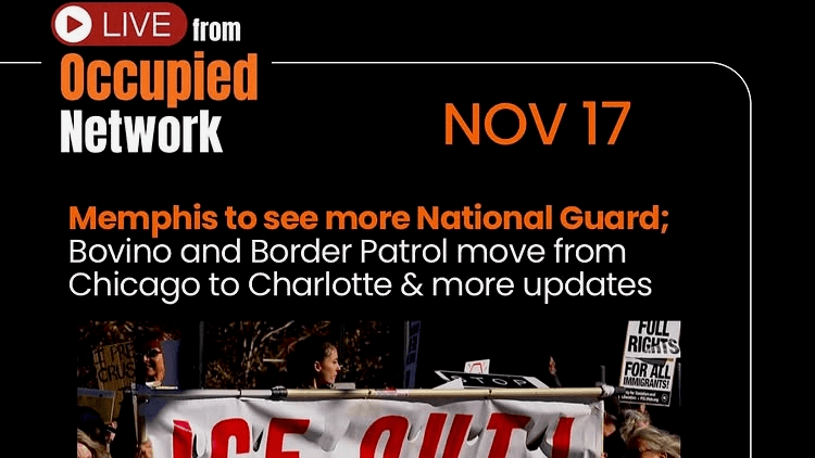 Screenshot: Live From Occupied Instagram post reporting on National Guard and Customs and Border Patrol occupation of American cities.